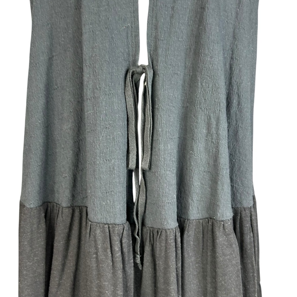 New Free People Black Back Tie Cut-Out Babydoll Tunic Top S Oversized Boho - Picture 10 of 14